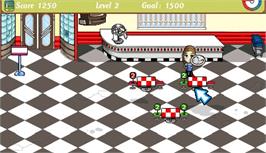 In game image of Diner Dash: Sizzle & Serve on the Sony PSP.