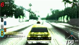 In game image of Ford Bold Moves Street Racing on the Sony PSP.