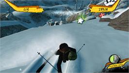 In game image of Freak Out: Extreme Freeride on the Sony PSP.