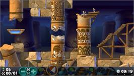 In game image of Lemmings on the Sony PSP.