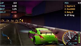 In game image of Need for Speed Underground: Rivals on the Sony PSP.