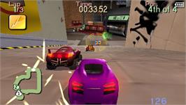 In game image of Pocket Racers on the Sony PSP.
