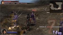 In game image of Samurai Warriors: State of War on the Sony PSP.