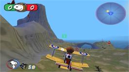 In game image of Snoopy vs. the Red Baron on the Sony PSP.