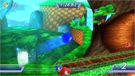 In game image of Sonic Rivals on the Sony PSP.