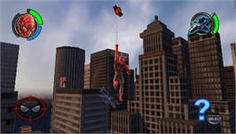 In game image of Spider-Man 2 on the Sony PSP.