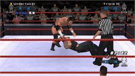 In game image of WWE Smackdown vs. Raw 2008 on the Sony PSP.