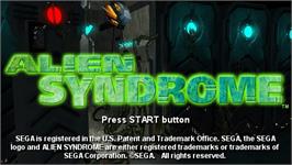 Title screen of Alien Syndrome on the Sony PSP.
