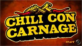 Title screen of Chili Con Carnage on the Sony PSP.