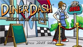 Title screen of Diner Dash: Sizzle & Serve on the Sony PSP.