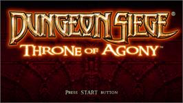 Title screen of Dungeon Siege: Throne of Agony on the Sony PSP.