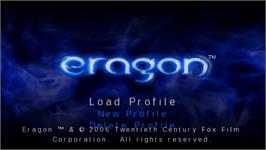 Title screen of Eragon on the Sony PSP.