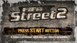 Title screen of FIFA Street 2 on the Sony PSP.