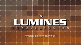 Title screen of Lumines: Puzzle Fusion on the Sony PSP.