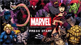 Title screen of Marvel Trading Card Game on the Sony PSP.