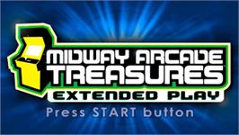 Title screen of Midway Arcade Treasures: Extended Play on the Sony PSP.