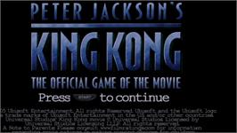 Title screen of Peter Jackson's King Kong: The Official Game of the Movie on the Sony PSP.