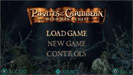 Title screen of Pirates of the Caribbean: Dead Man's Chest on the Sony PSP.