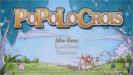 Title screen of PoPoLoCrois on the Sony PSP.