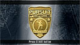 Title screen of Pursuit Force: Extreme Justice on the Sony PSP.