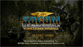 Title screen of SOCOM: U.S. Navy SEALs - Fireteam Bravo on the Sony PSP.