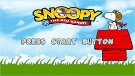 Title screen of Snoopy vs. the Red Baron on the Sony PSP.