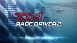 Title screen of TOCA Race Driver 2 on the Sony PSP.