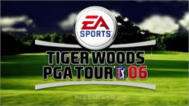 Title screen of Tiger Woods PGA Tour 6 on the Sony PSP.