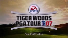 Title screen of Tiger Woods PGA Tour 7 on the Sony PSP.