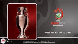 Title screen of UEFA Euro 2008 on the Sony PSP.