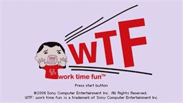 Title screen of WTF: work time fun on the Sony PSP.