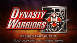 Title screen of Warriors on the Sony PSP.