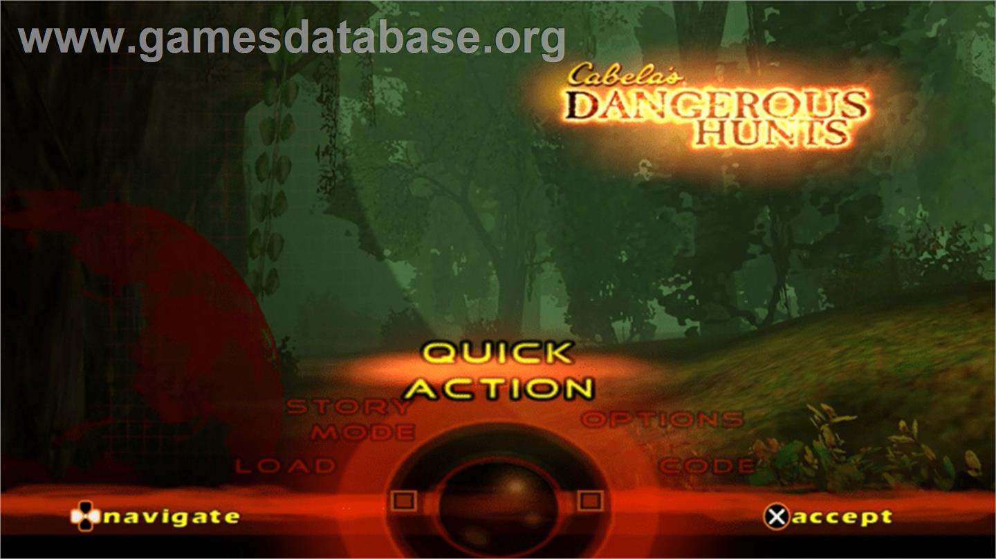 Cabela's Dangerous Hunts: Ultimate Challenge - Sony PSP - Artwork - Title Screen