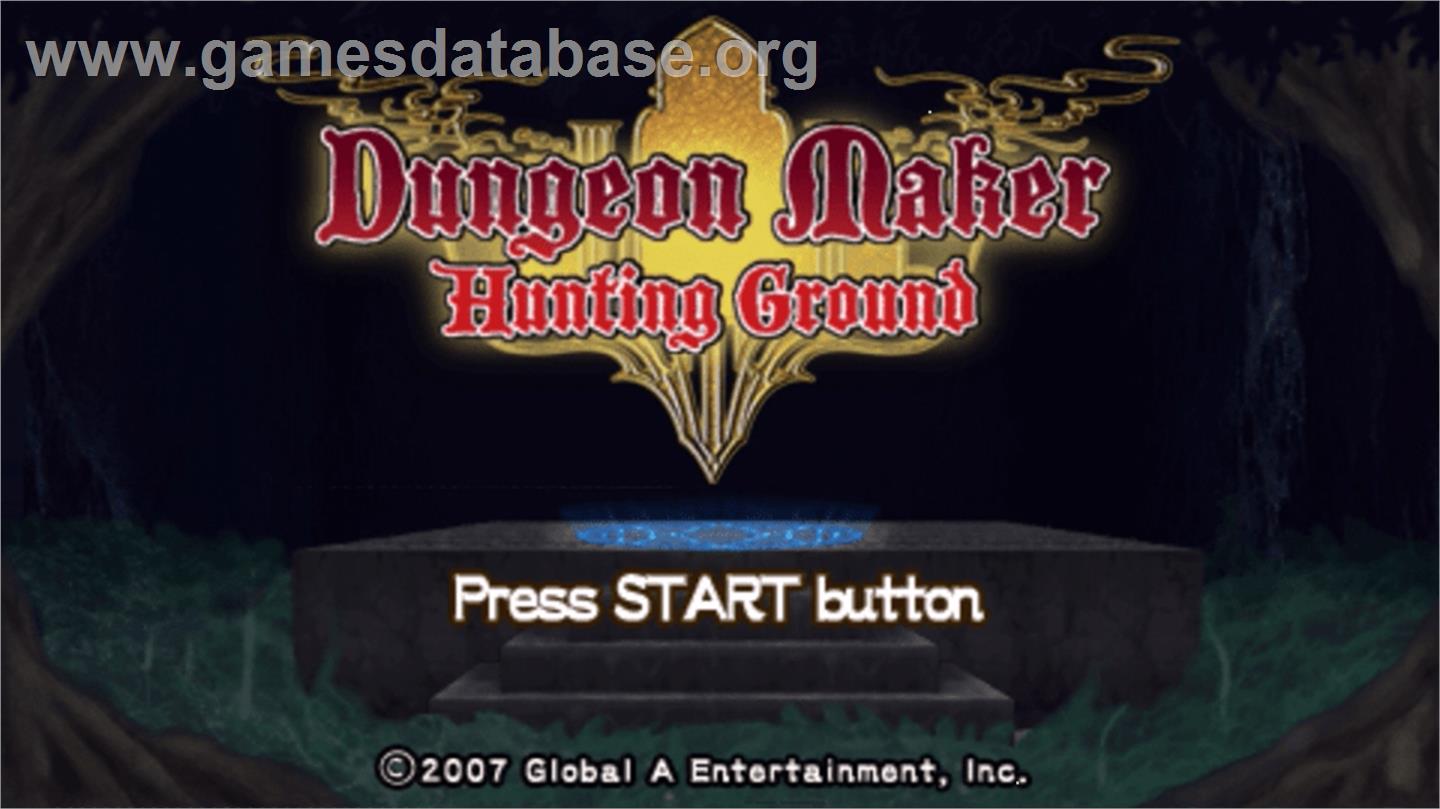 Dungeon Maker: Hunting Ground - Sony PSP - Artwork - Title Screen