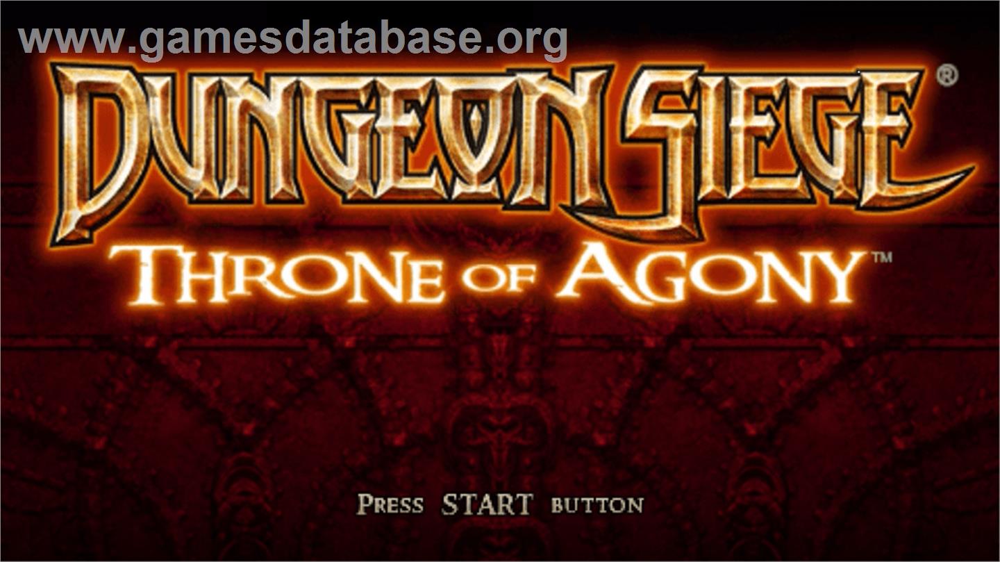 Dungeon Siege: Throne of Agony - Sony PSP - Artwork - Title Screen