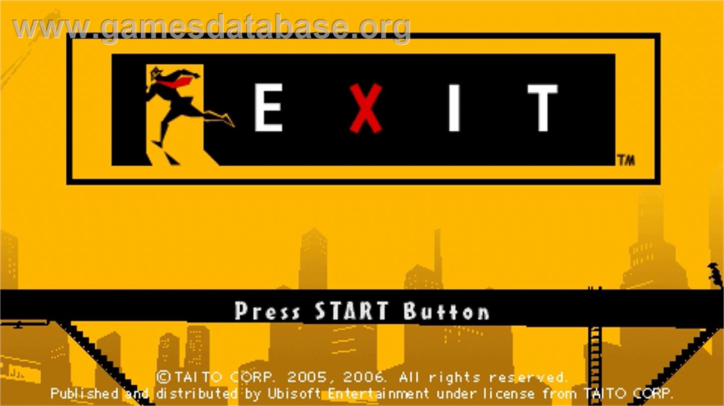 Exit - Sony PSP - Artwork - Title Screen
