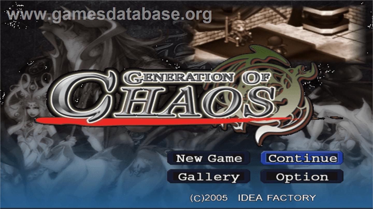 Generation of Chaos - Sony PSP - Artwork - Title Screen