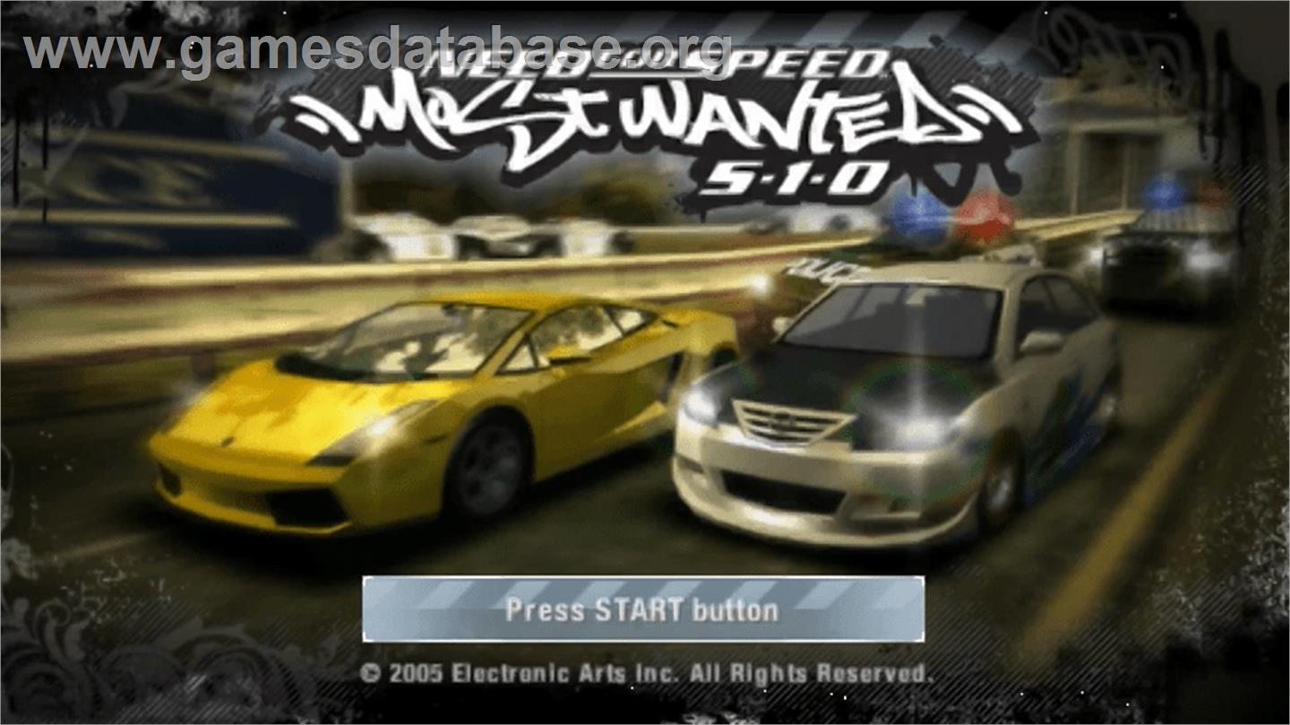 Need for Speed: Most Wanted 5-1-0 - Sony PSP - Artwork - Title Screen