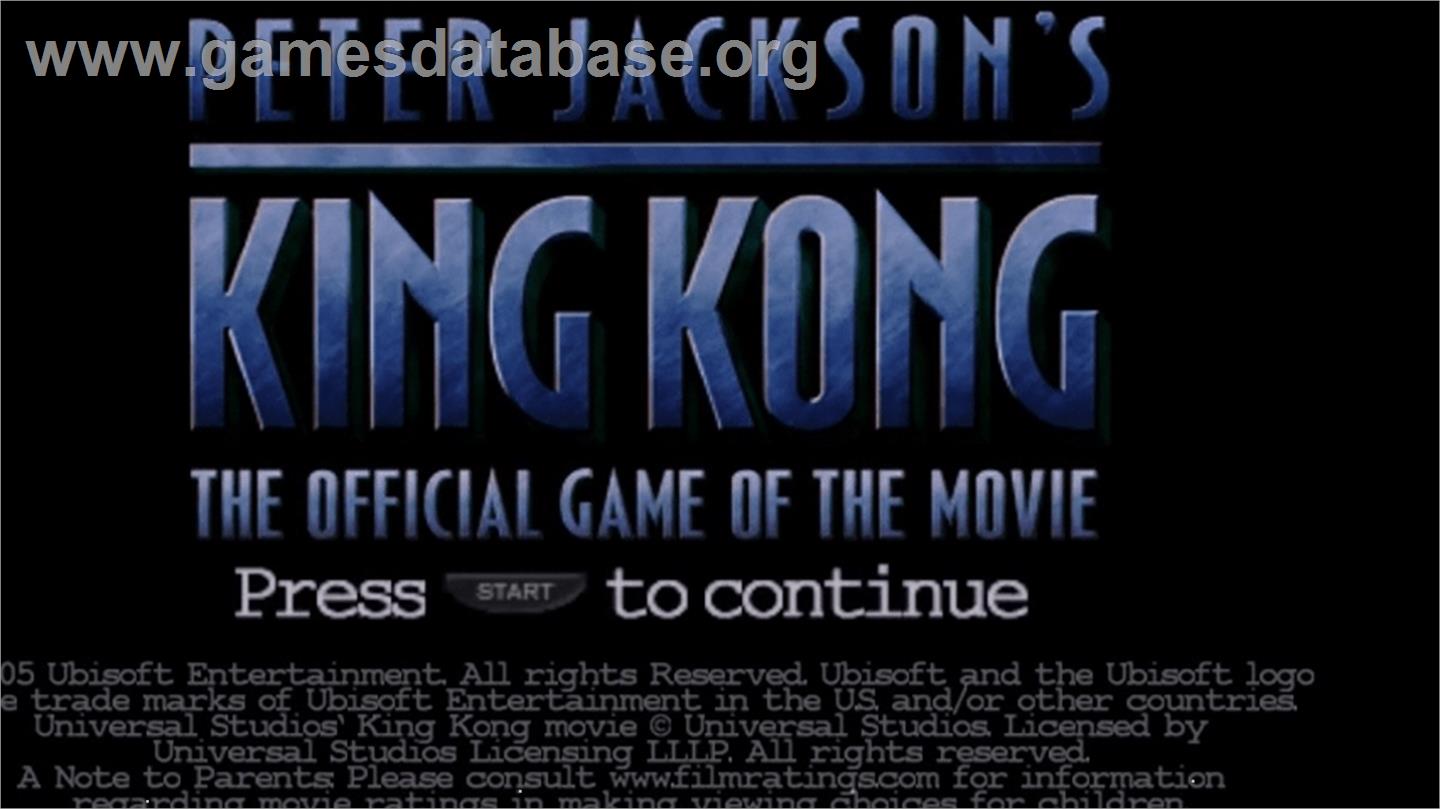 Peter Jackson's King Kong: The Official Game of the Movie - Sony PSP - Artwork - Title Screen