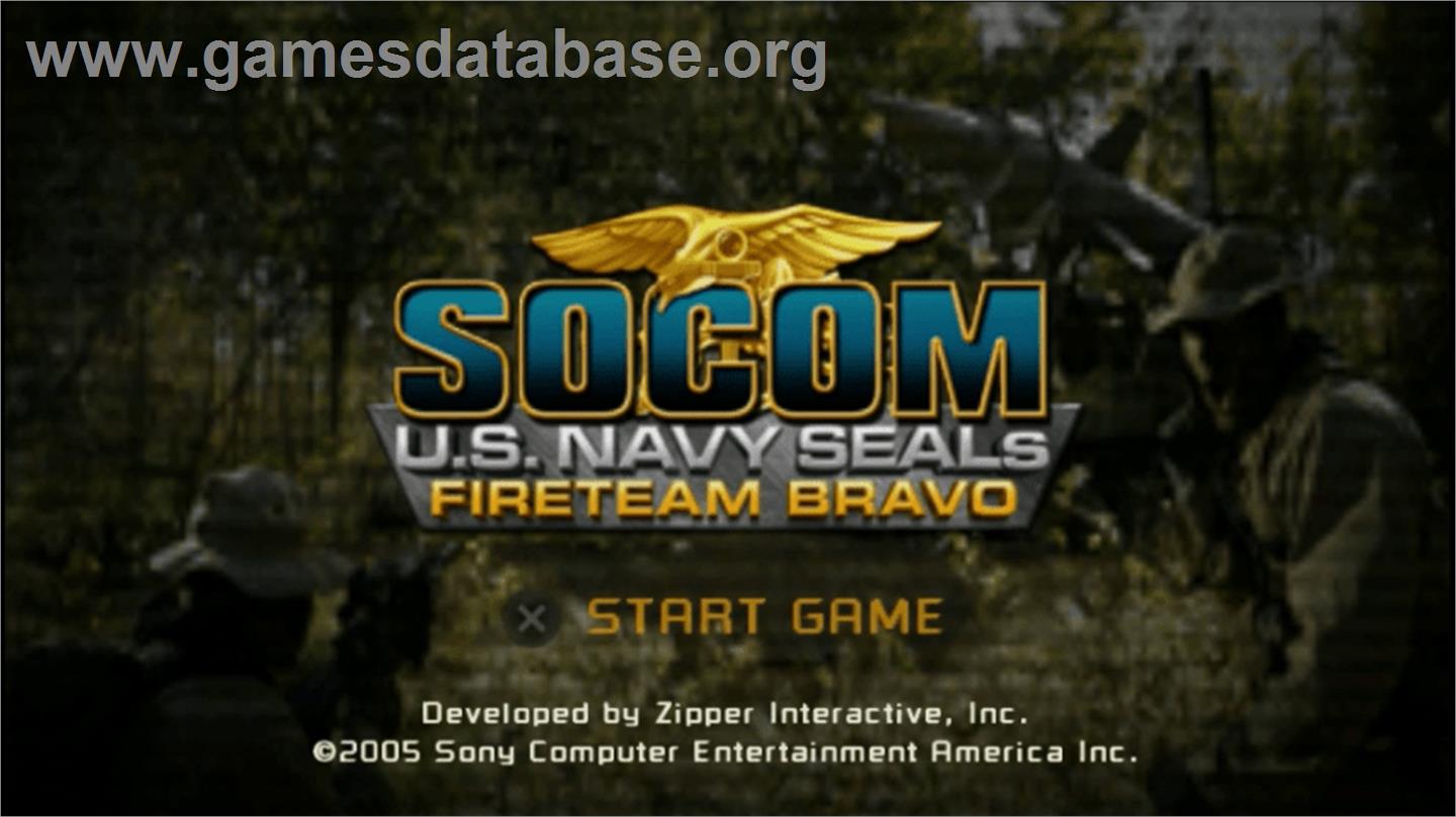 SOCOM: U.S. Navy SEALs - Fireteam Bravo - Sony PSP - Artwork - Title Screen