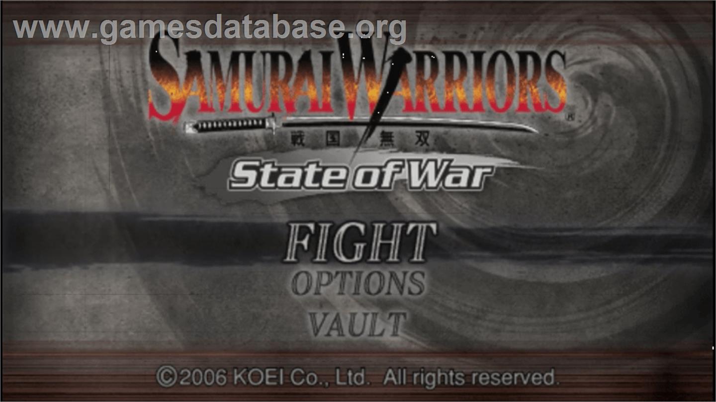 Samurai Warriors: State of War - Sony PSP - Artwork - Title Screen