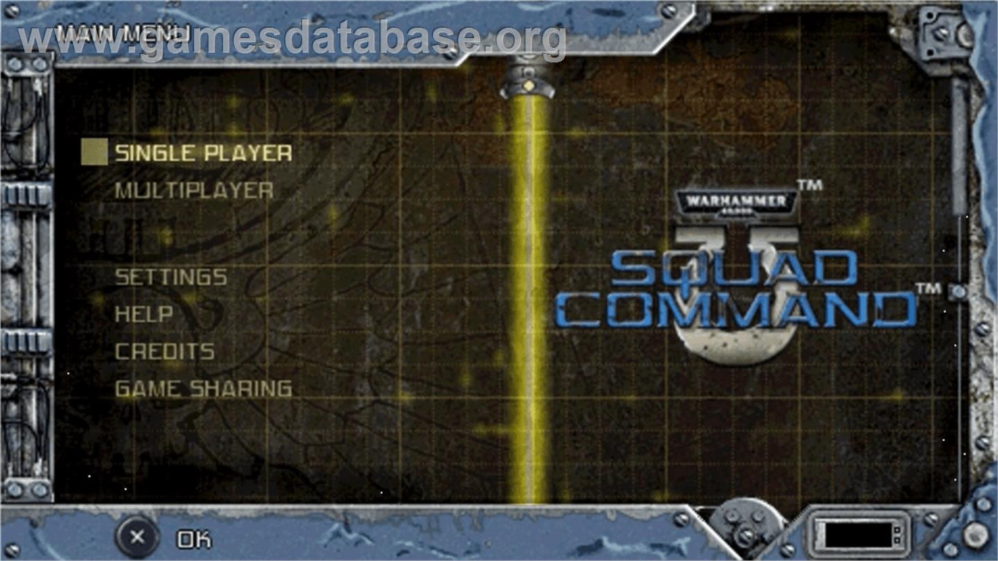 Warhammer 40,000: Squad Command - Sony PSP - Artwork - Title Screen