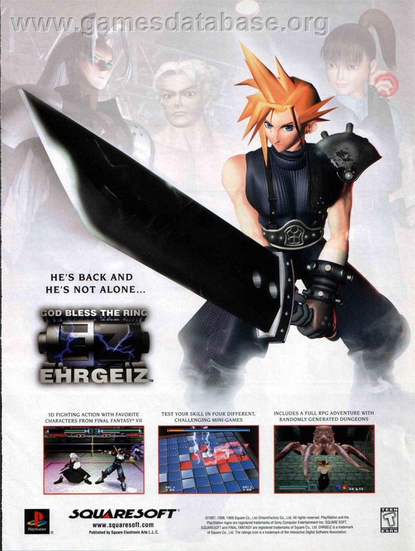Ehrgeiz: God Bless the Ring - Sony Playstation - Artwork - Advert