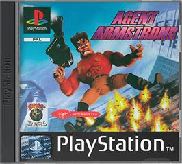 Box cover for Agent Armstrong on the Sony Playstation.