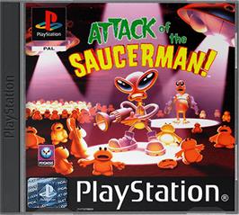 Box cover for Attack of the Saucerman on the Sony Playstation.