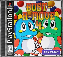 Box cover for Bust-A-Move 4 on the Sony Playstation.