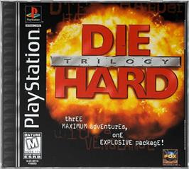 Box cover for Die Hard Trilogy on the Sony Playstation.