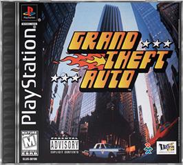 Box cover for Grand Theft Auto on the Sony Playstation.