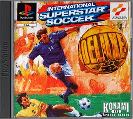 Box cover for International Superstar Soccer Deluxe on the Sony Playstation.