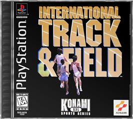 Box cover for International Track & Field on the Sony Playstation.